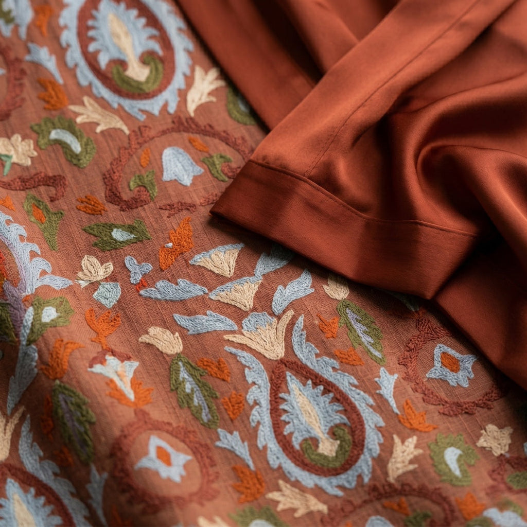 Nuvara | Cayetana | Vestido Invitada Invierno Midi Estampado Mujer con Duster a Juego