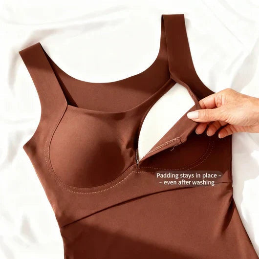 Celeste | Top con Sujetador Incorporado Mujer Cuello Cuadrado