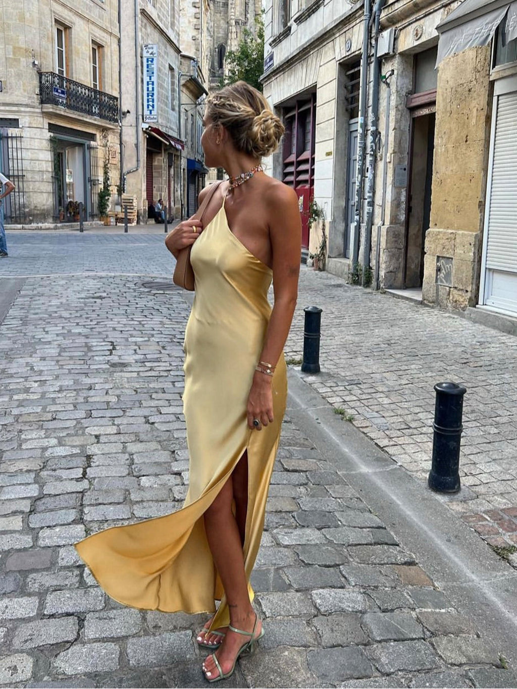 Nuvara | Celia | Vestido Largo Lencero Mujer Tirante Fino Espalda Abierta
