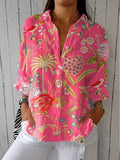Consuelo | Blusa Tropical de Verano Estampada Mujer Escote V