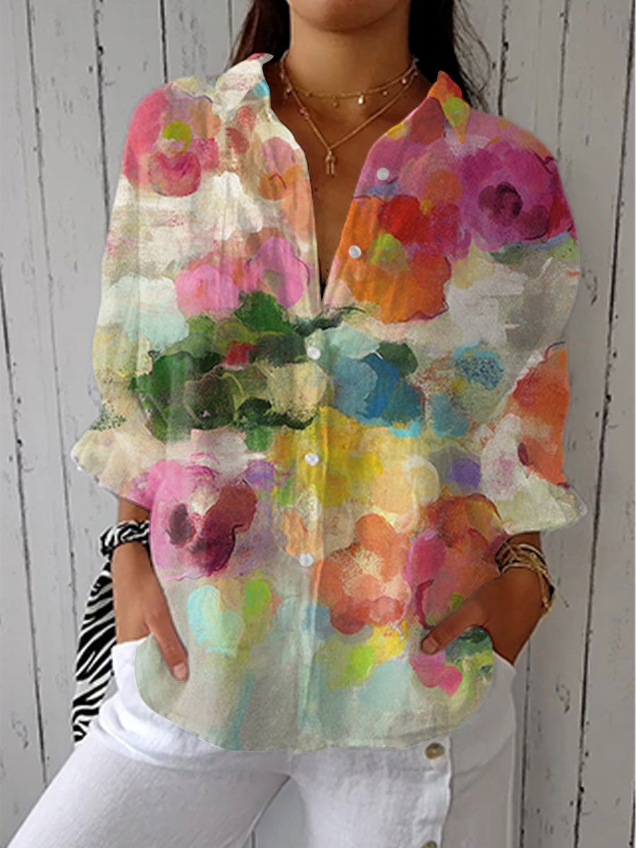 Consuelo | Blusa Tropical de Verano Estampada Mujer Escote V