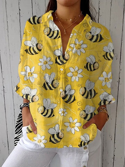 Consuelo | Blusa Tropical de Verano Estampada Mujer Escote V