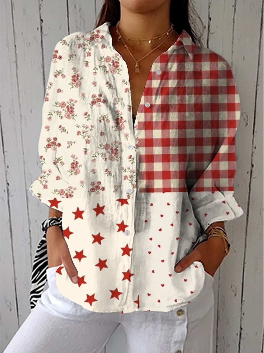 Consuelo | Blusa Tropical de Verano Estampada Mujer Escote V
