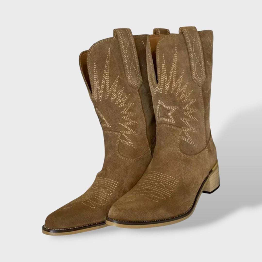 Nuvara Embroidered Leather Boots