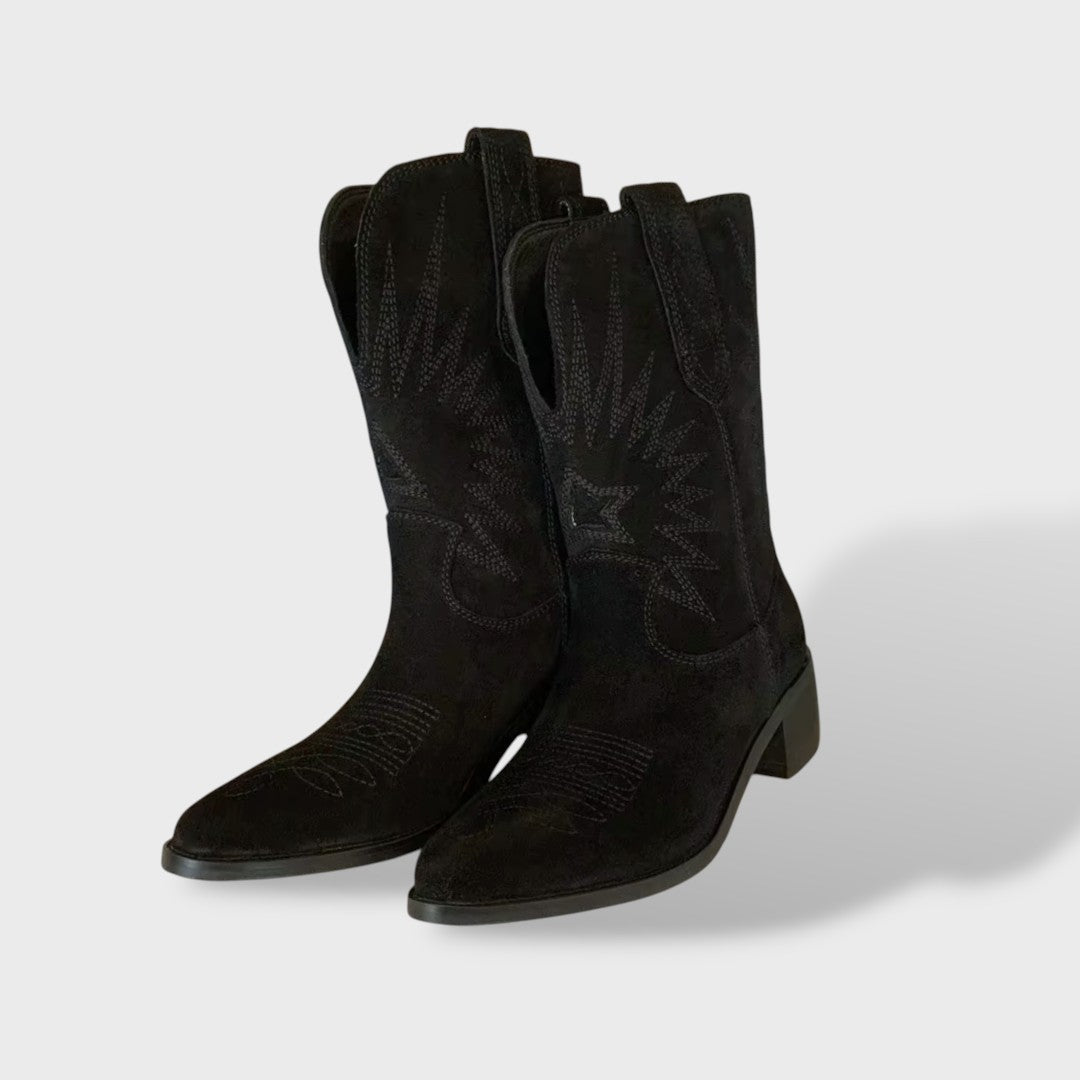Nuvara Embroidered Leather Boots