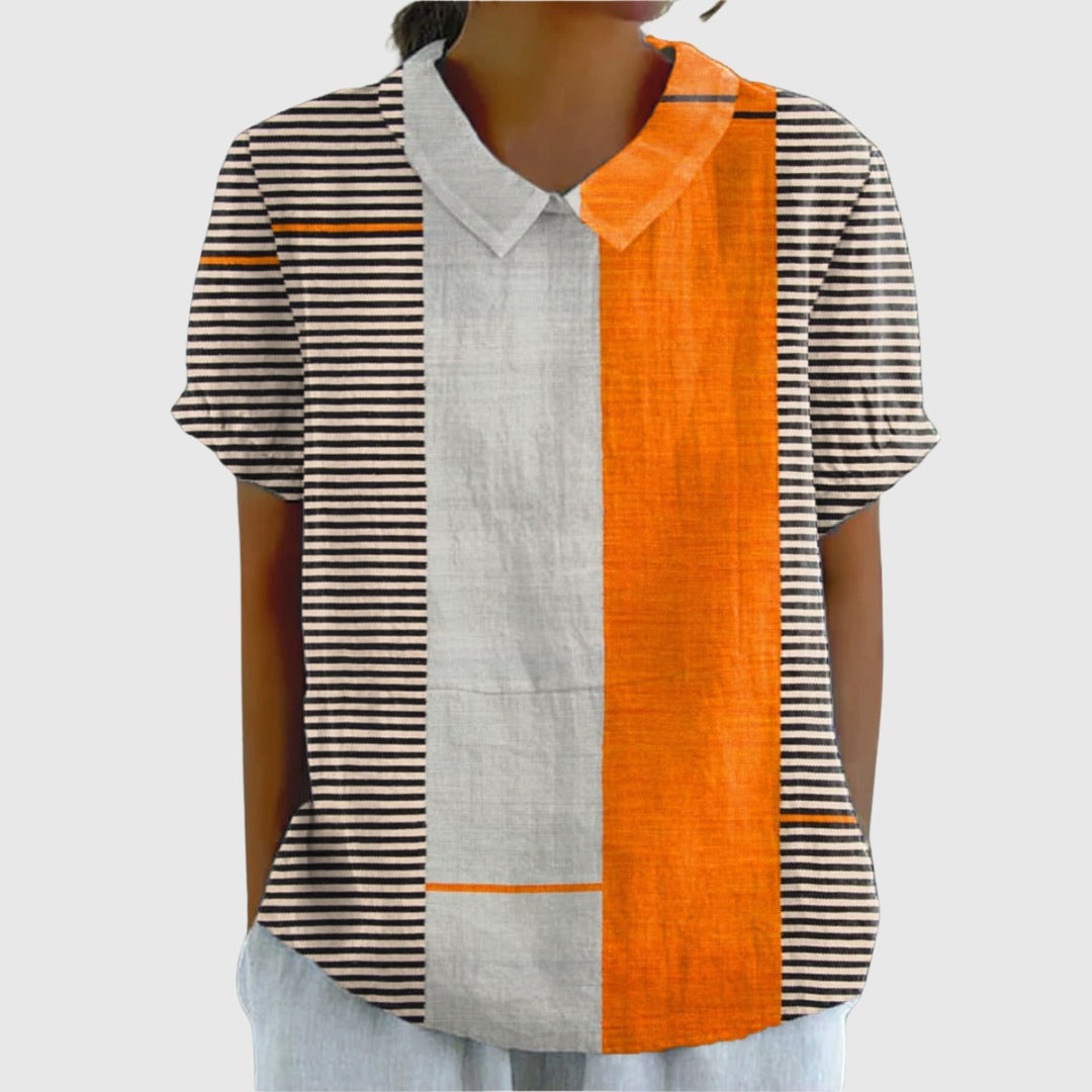 Covadonga | Camisa Oversize de Verano Estampada de Manga Corta Mujer
