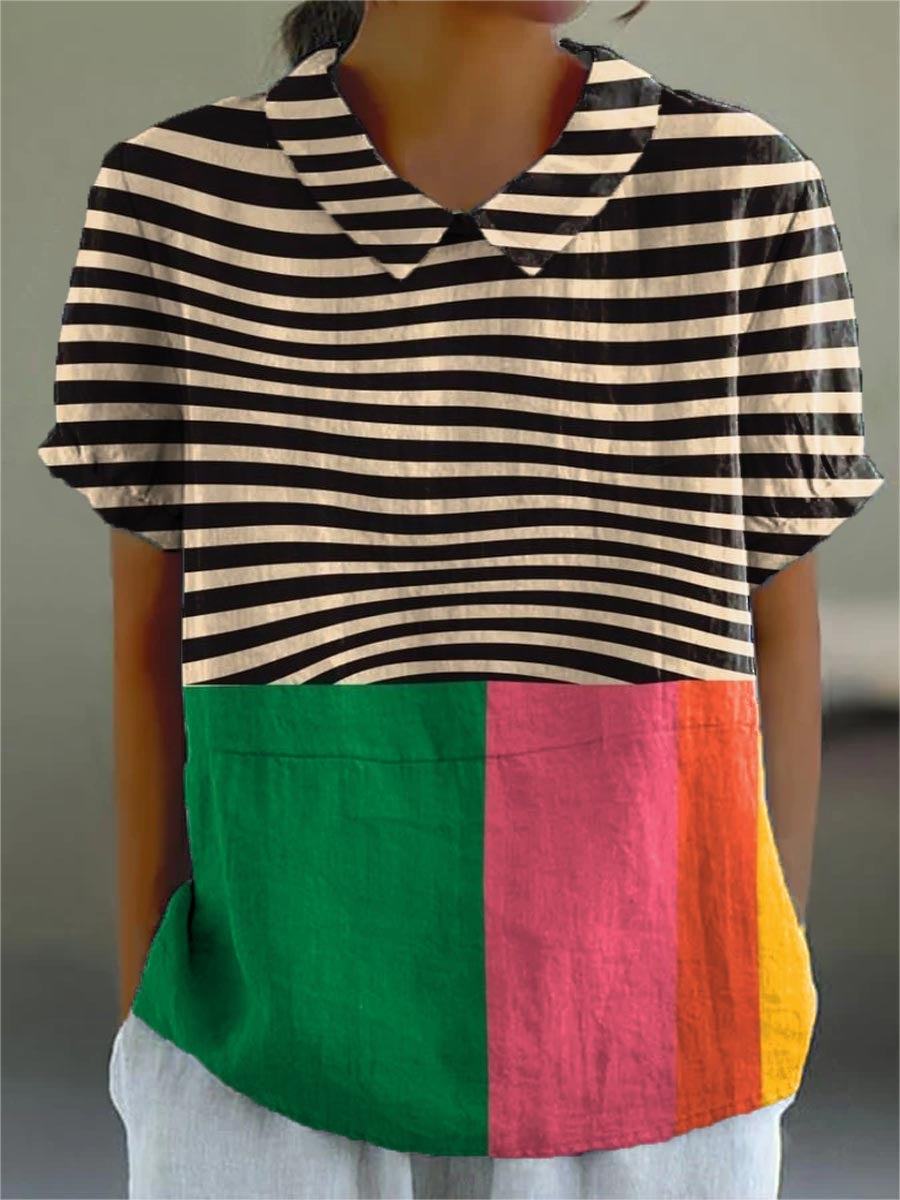 Covadonga | Camisa Oversize de Verano Estampada de Manga Corta Mujer