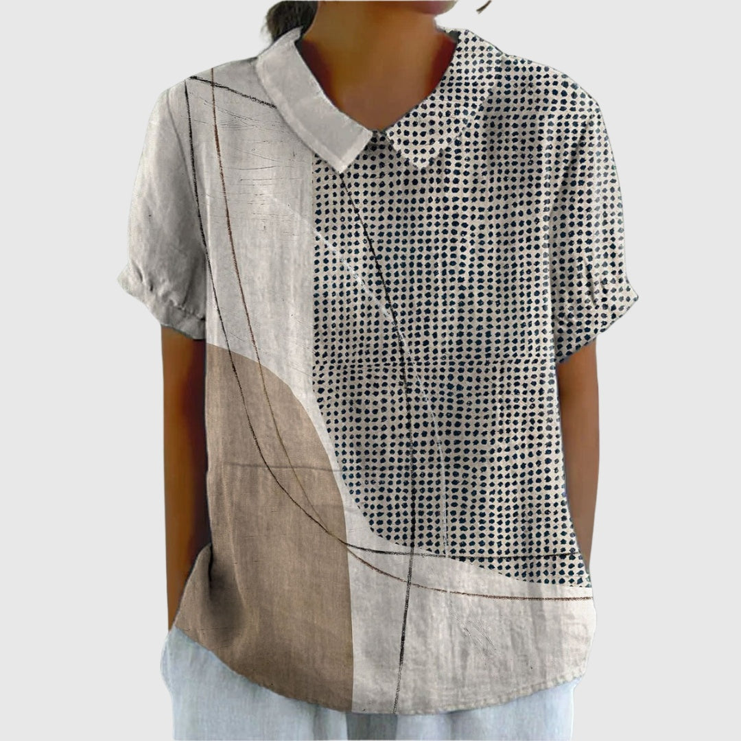 Covadonga | Camisa Oversize de Verano Estampada de Manga Corta Mujer
