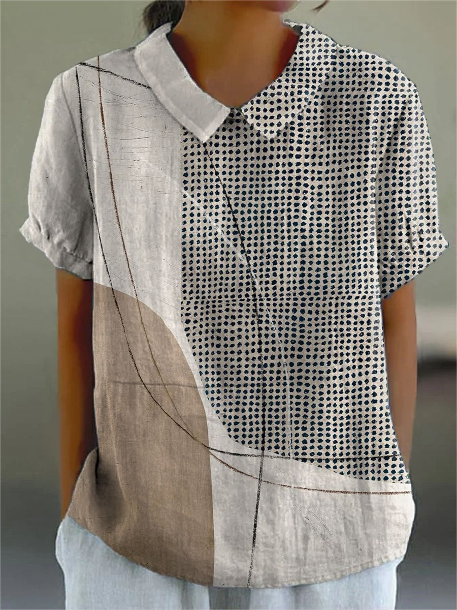 Covadonga | Camisa Oversize de Verano Estampada de Manga Corta Mujer