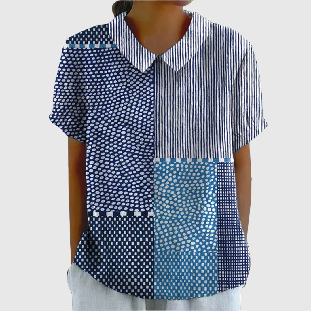 Covadonga | Camisa Oversize de Verano Estampada de Manga Corta Mujer