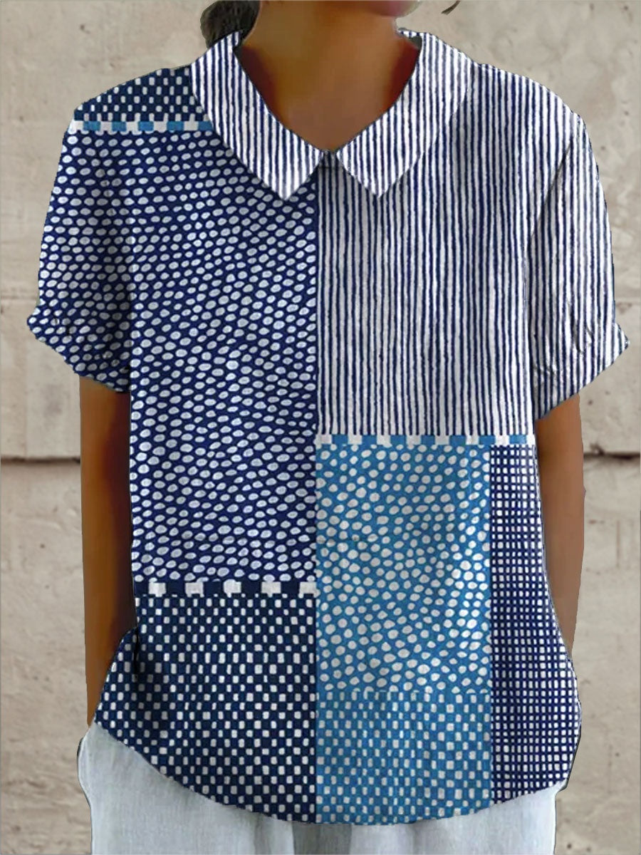 Covadonga | Camisa Oversize de Verano Estampada de Manga Corta Mujer