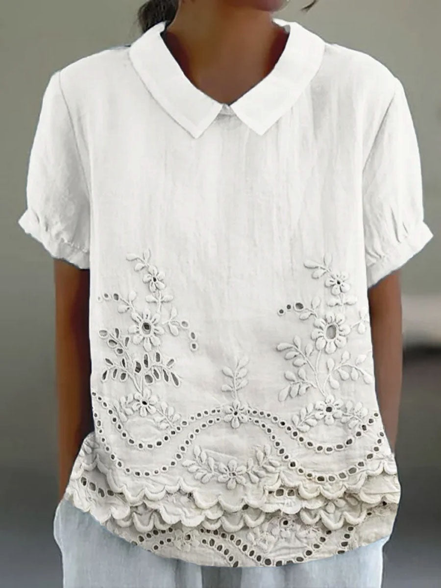 Covadonga | Camisa Oversize de Verano Estampada de Manga Corta Mujer