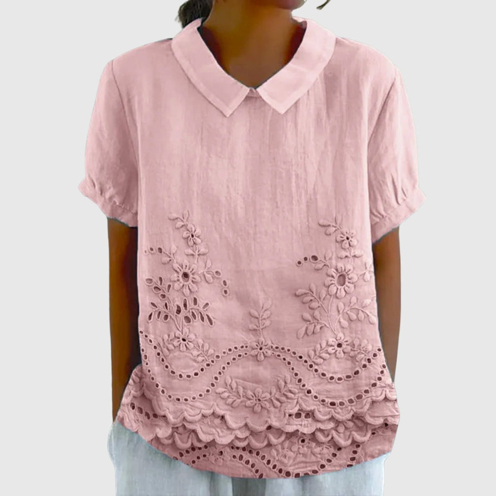 Covadonga | Camisa Oversize de Verano Estampada de Manga Corta Mujer