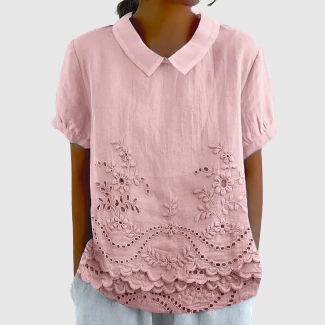 Covadonga | Camisa Oversize de Verano Estampada de Manga Corta Mujer