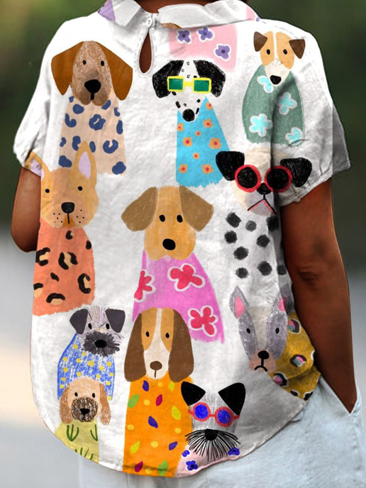 Covadonga | Camisa Oversize de Verano Estampada de Manga Corta Mujer