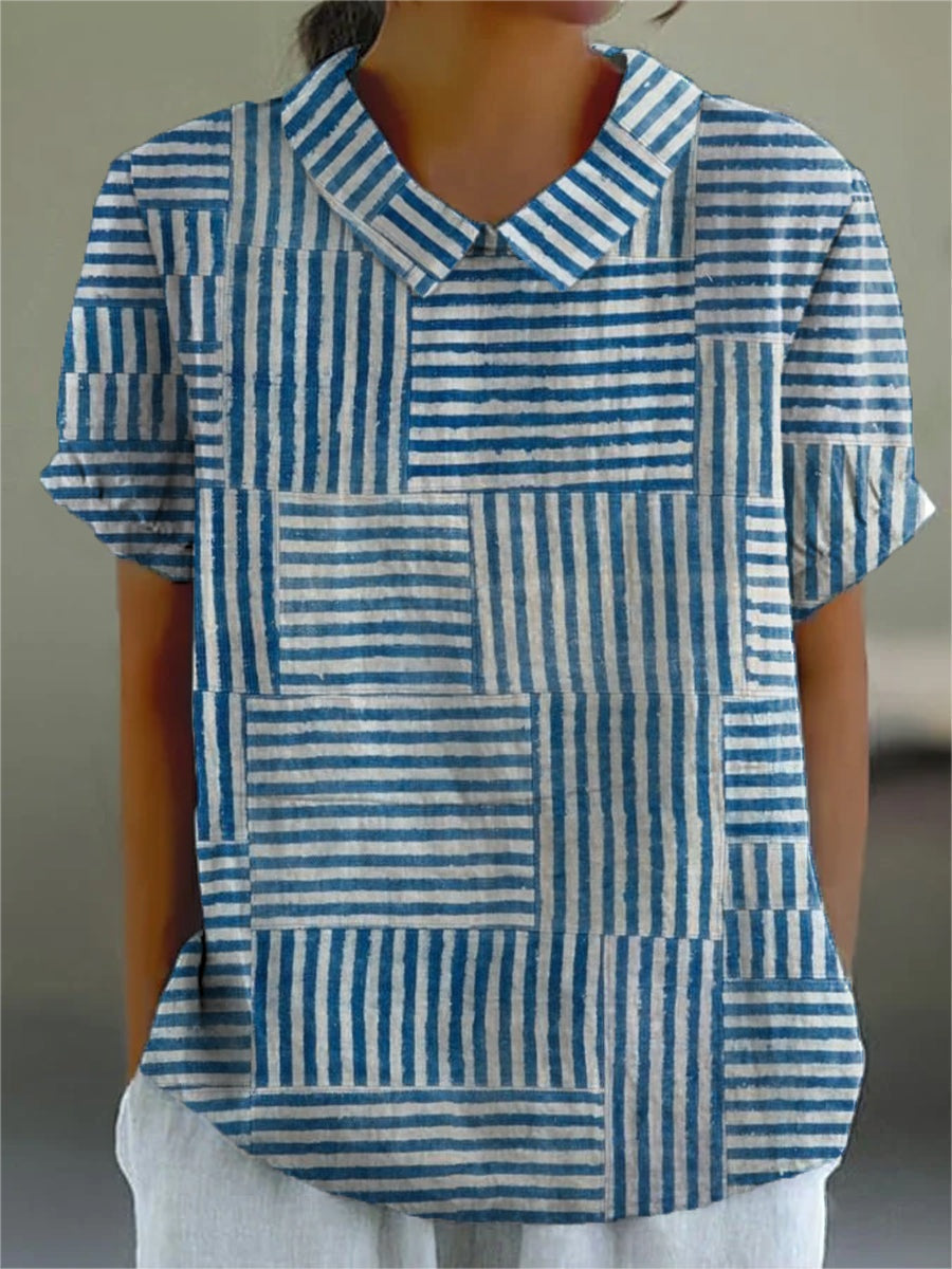 Covadonga | Camisa Oversize de Verano Estampada de Manga Corta Mujer