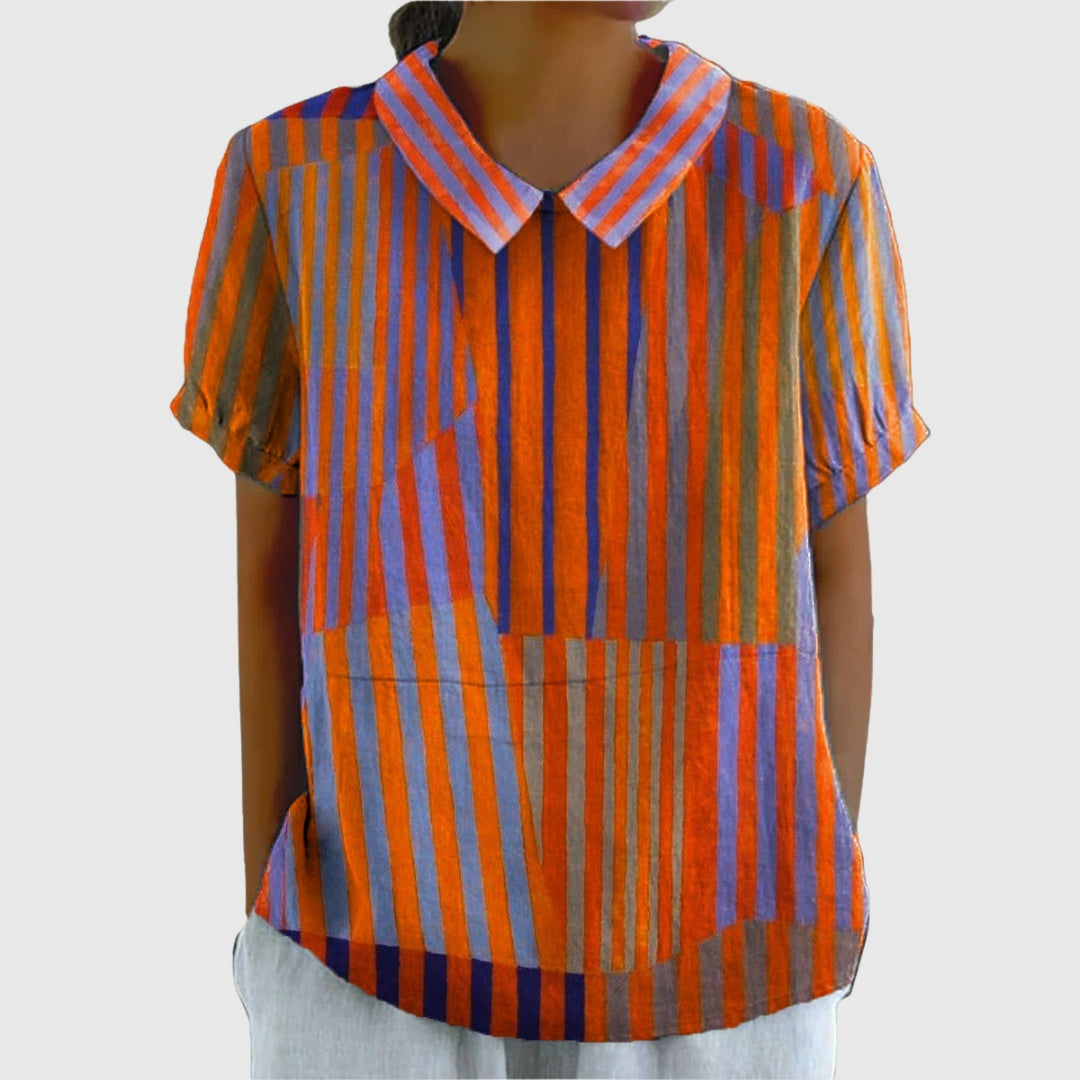 Covadonga | Camisa Oversize de Verano Estampada de Manga Corta Mujer