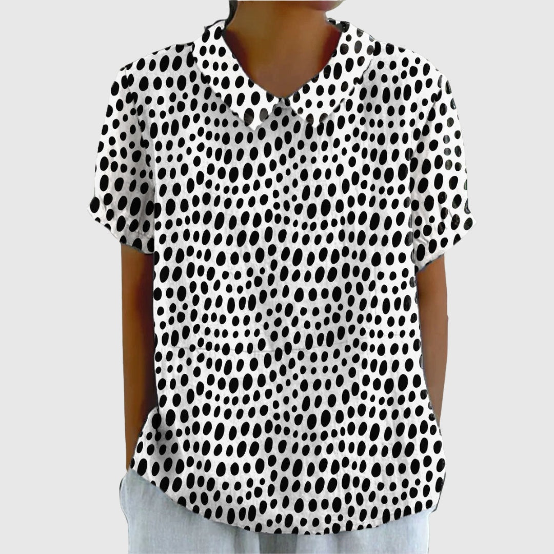 Covadonga | Camisa Oversize de Verano Estampada de Manga Corta Mujer