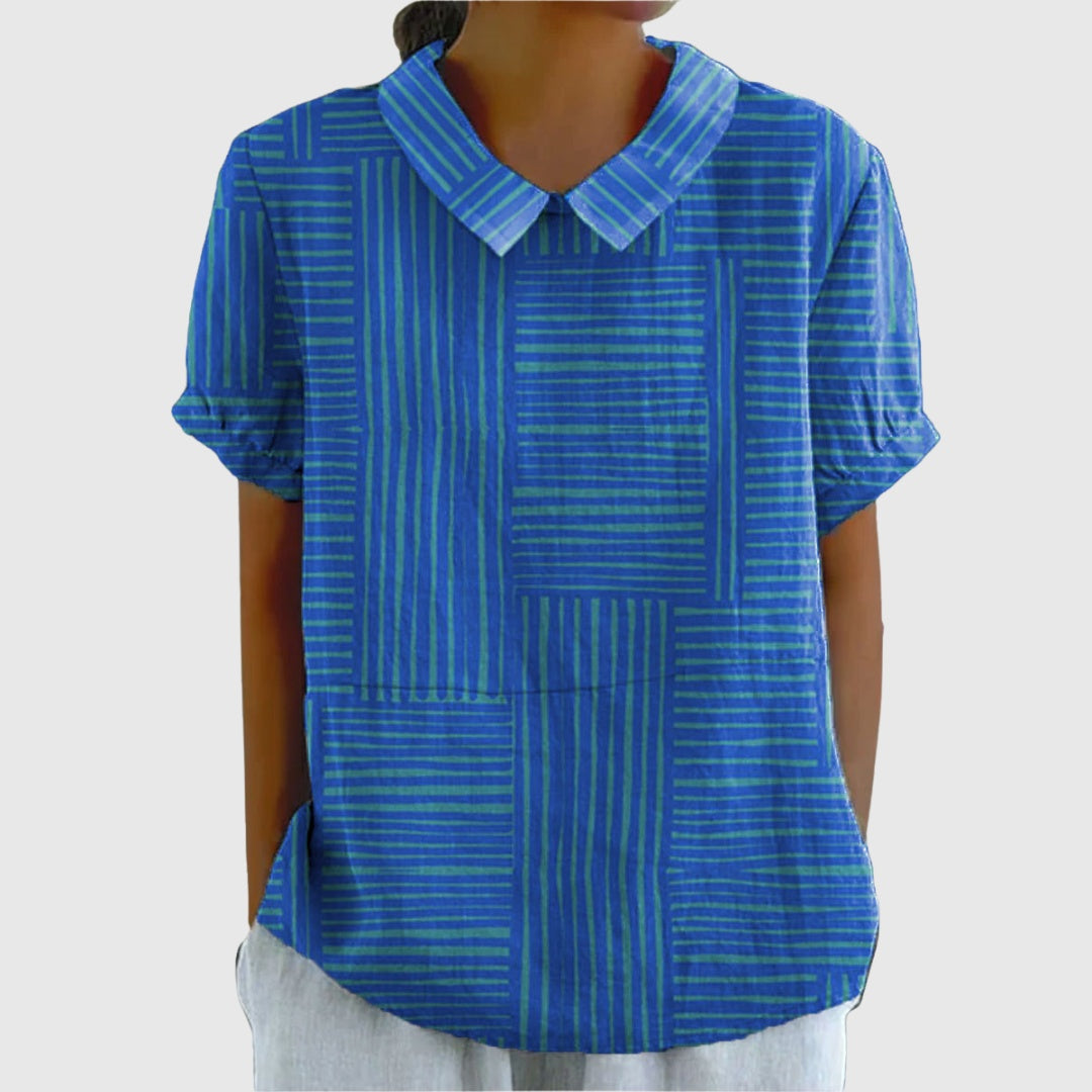 Covadonga | Camisa Oversize de Verano Estampada de Manga Corta Mujer