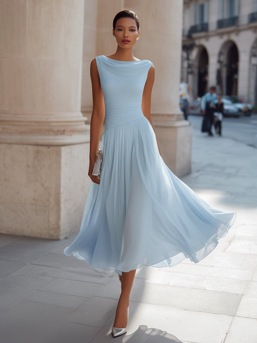 Nuvara Draped Wedding Guest Midi Dress 1