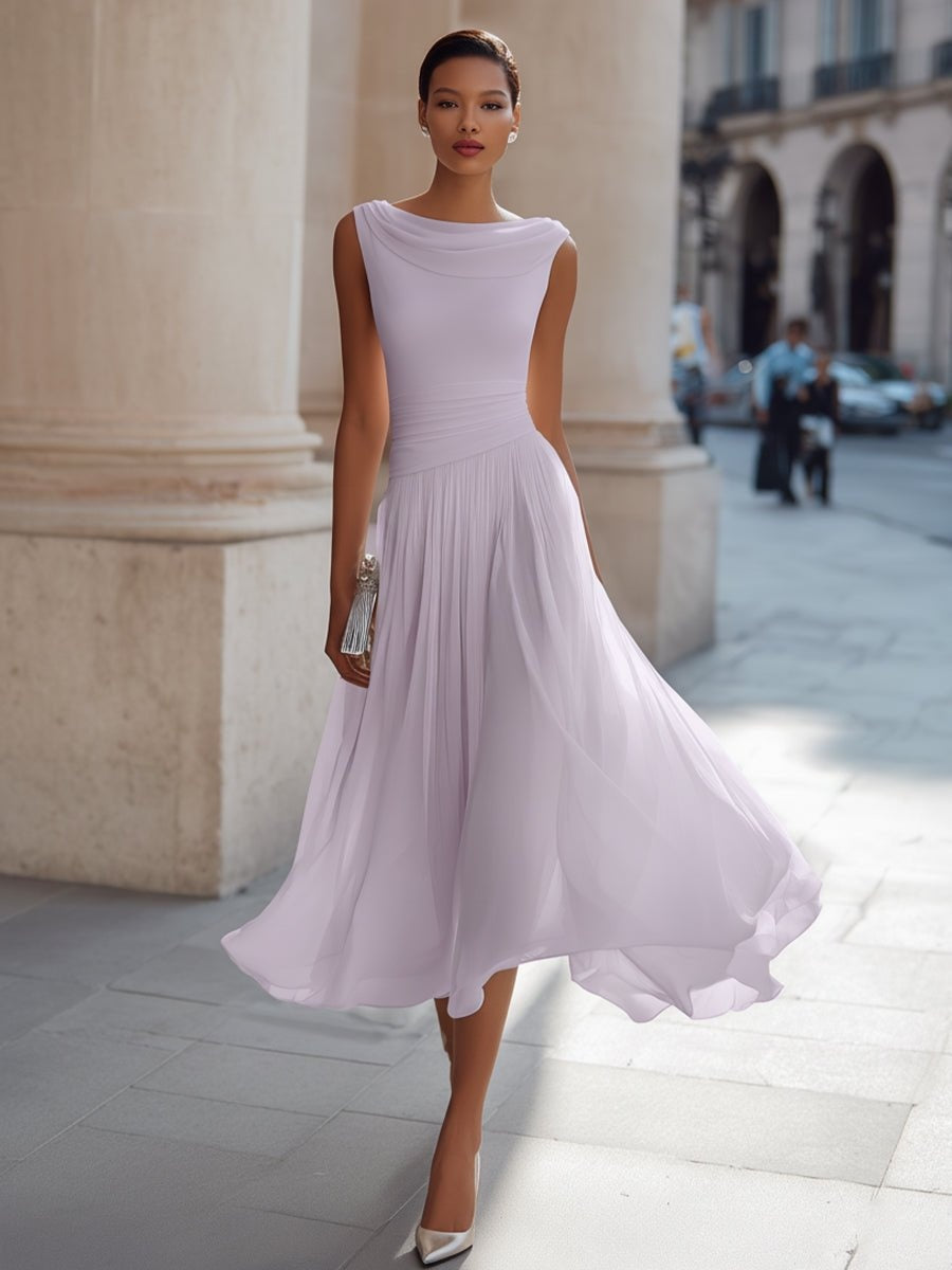 Nuvara Draped Wedding Guest Midi Dress 1