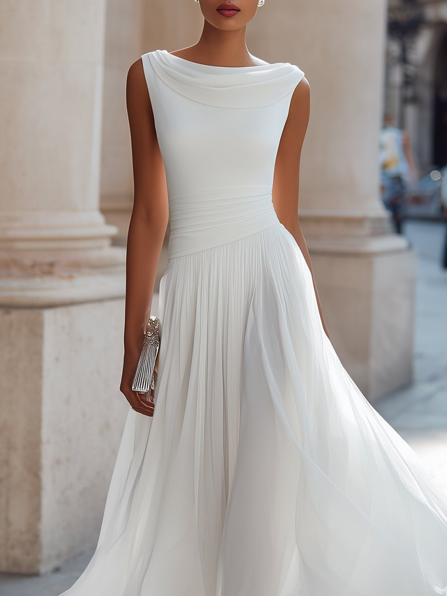 Nuvara Draped Wedding Guest Midi Dress 1
