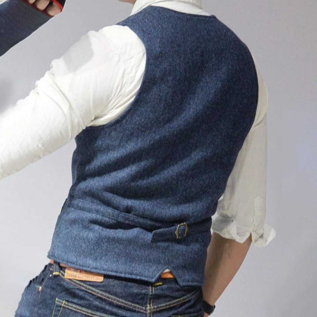 Nuvara | Darío | Gilet Vaquero Hombre Botones Cuello V