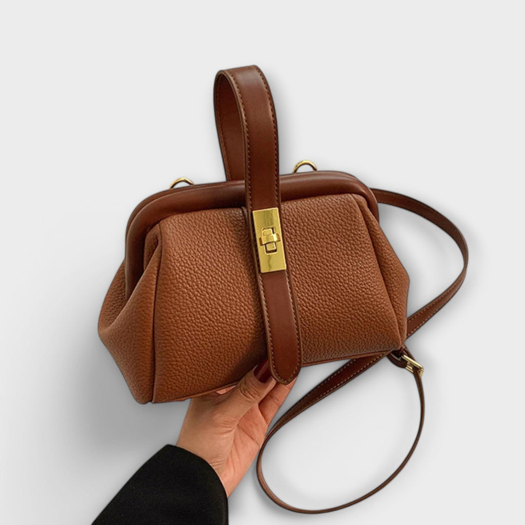 Nuvara | Delia | Bolso Cruzado de Piel Mujer Asa Superior Cierre de Giro