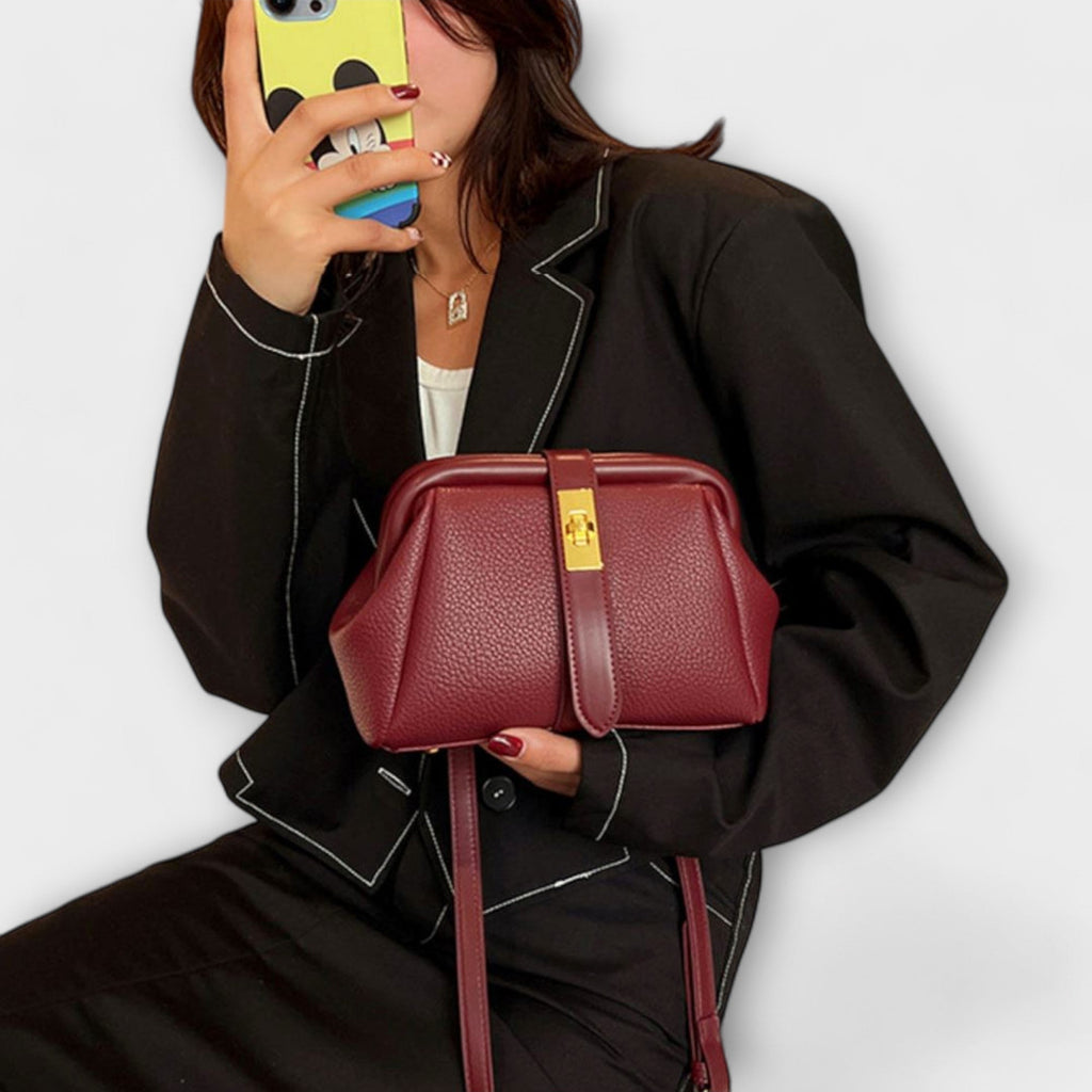 Nuvara | Delia | Bolso Cruzado de Piel Mujer Asa Superior Cierre de Giro