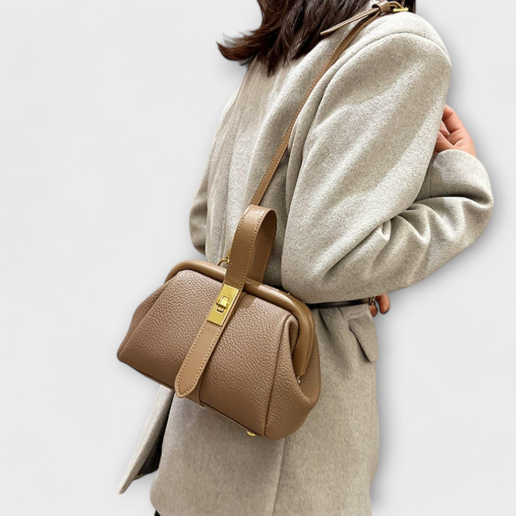 Nuvara | Delia | Bolso Cruzado de Piel Mujer Asa Superior Cierre de Giro