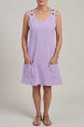 Nuvara | Delia | Vestido Corto de Verano a Rayas Mujer Sin Mangas Bolsillos