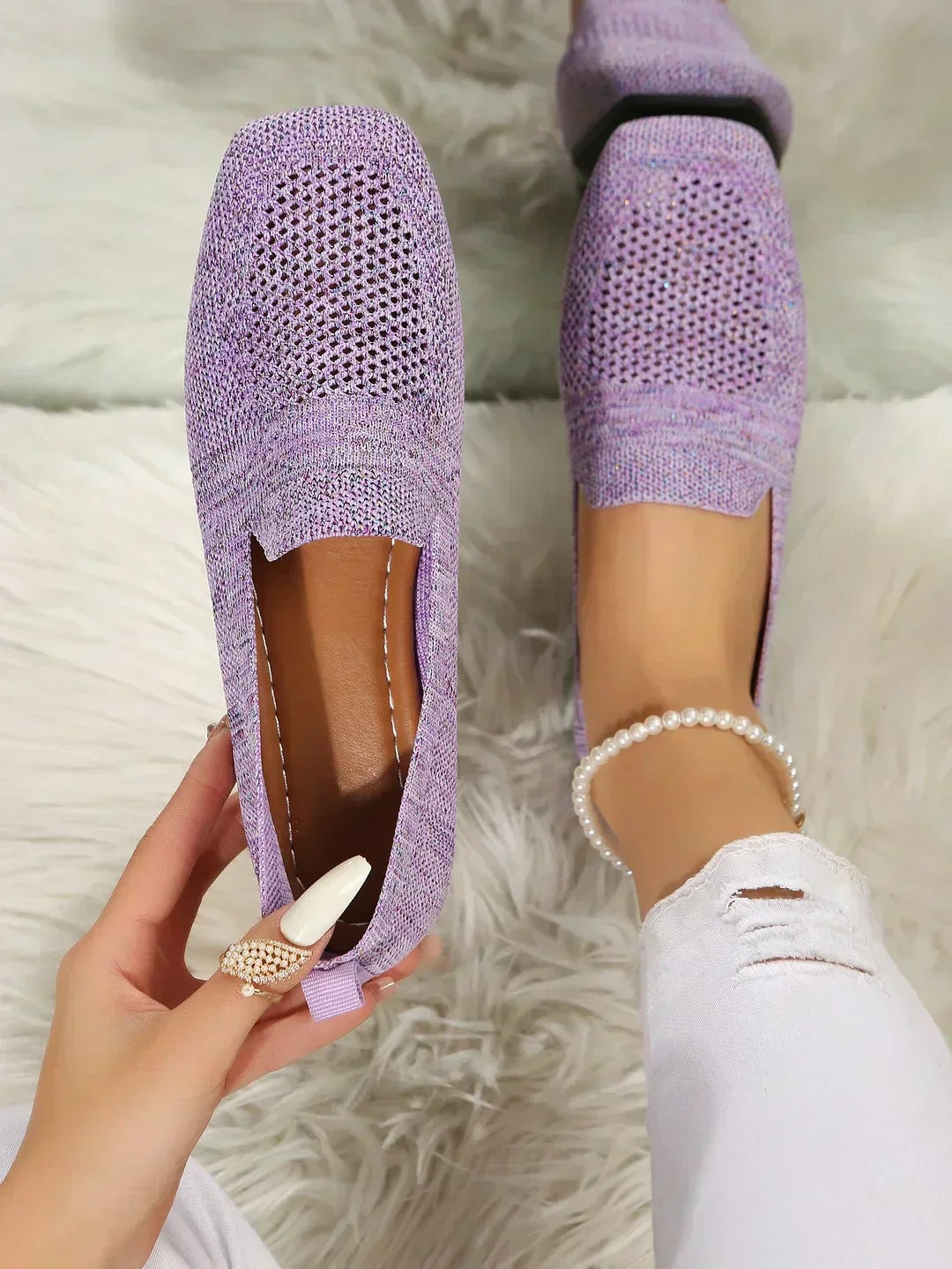 Nuvara Knit Flat Shoes