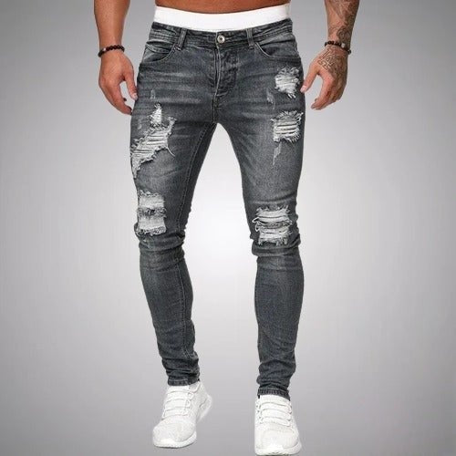 Diego | Pantalones Vaqueros Skinny Rotos Hombre Cintura Media