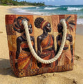 Nuvara | Dolores | Bolso Tote de Playa Artesanal Mujer Asas de Cuerda Estampado