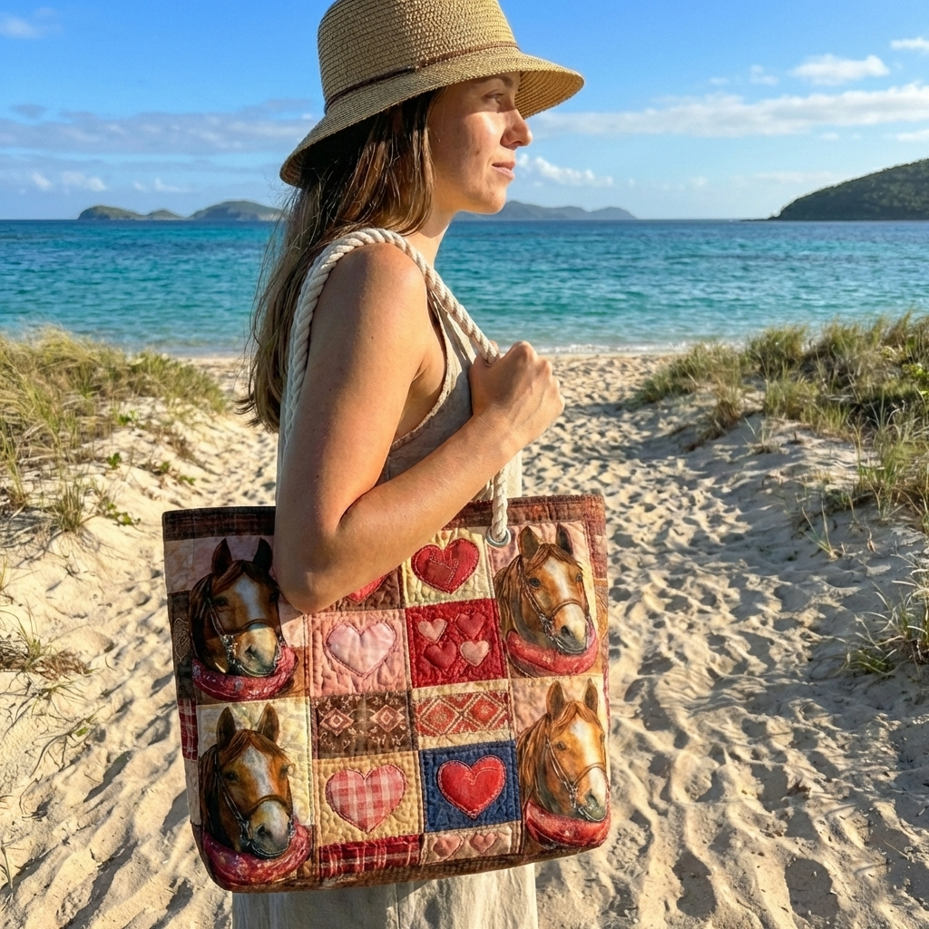 Nuvara | Dolores | Bolso Tote de Playa Artesanal Mujer Asas de Cuerda Estampado