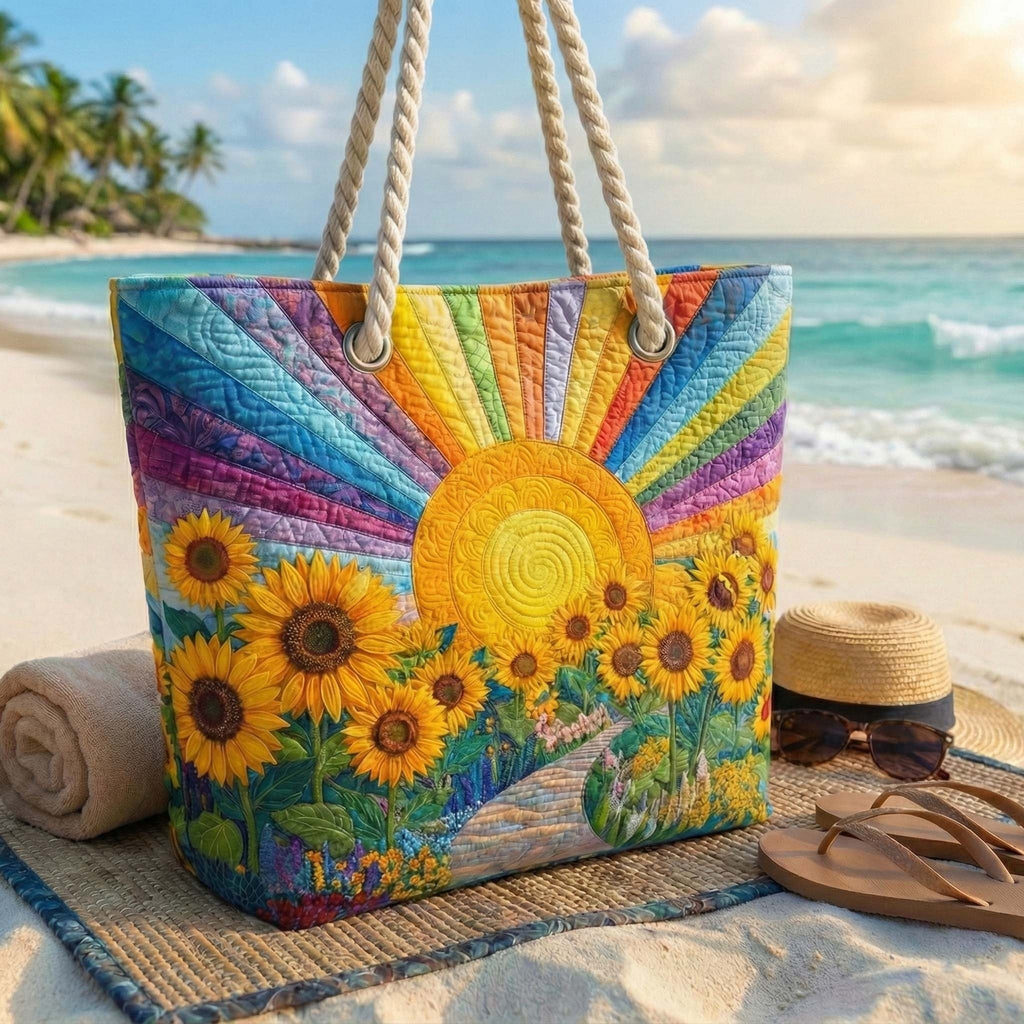 Nuvara | Dolores | Bolso Tote de Playa Artesanal Mujer Asas de Cuerda Estampado