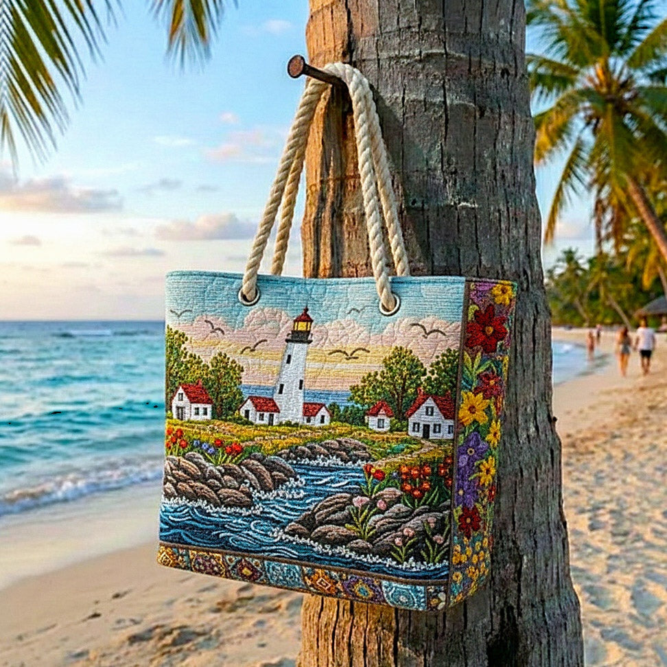 Nuvara | Dolores | Bolso Tote de Playa Artesanal Mujer Asas de Cuerda Estampado