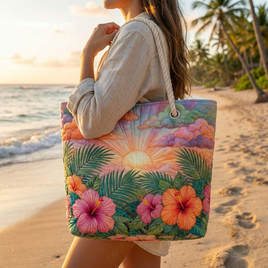Nuvara | Dolores | Bolso Tote de Playa Artesanal Mujer Asas de Cuerda Estampado