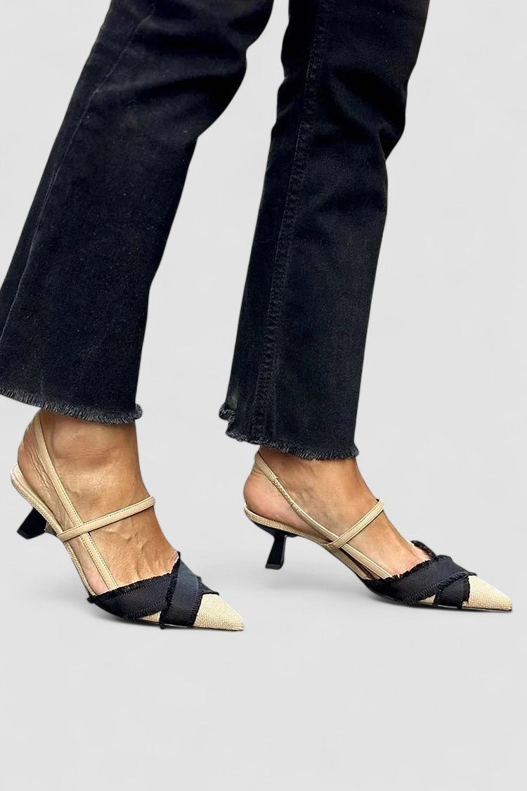 Nuvara Low Heel Backless Shoes
