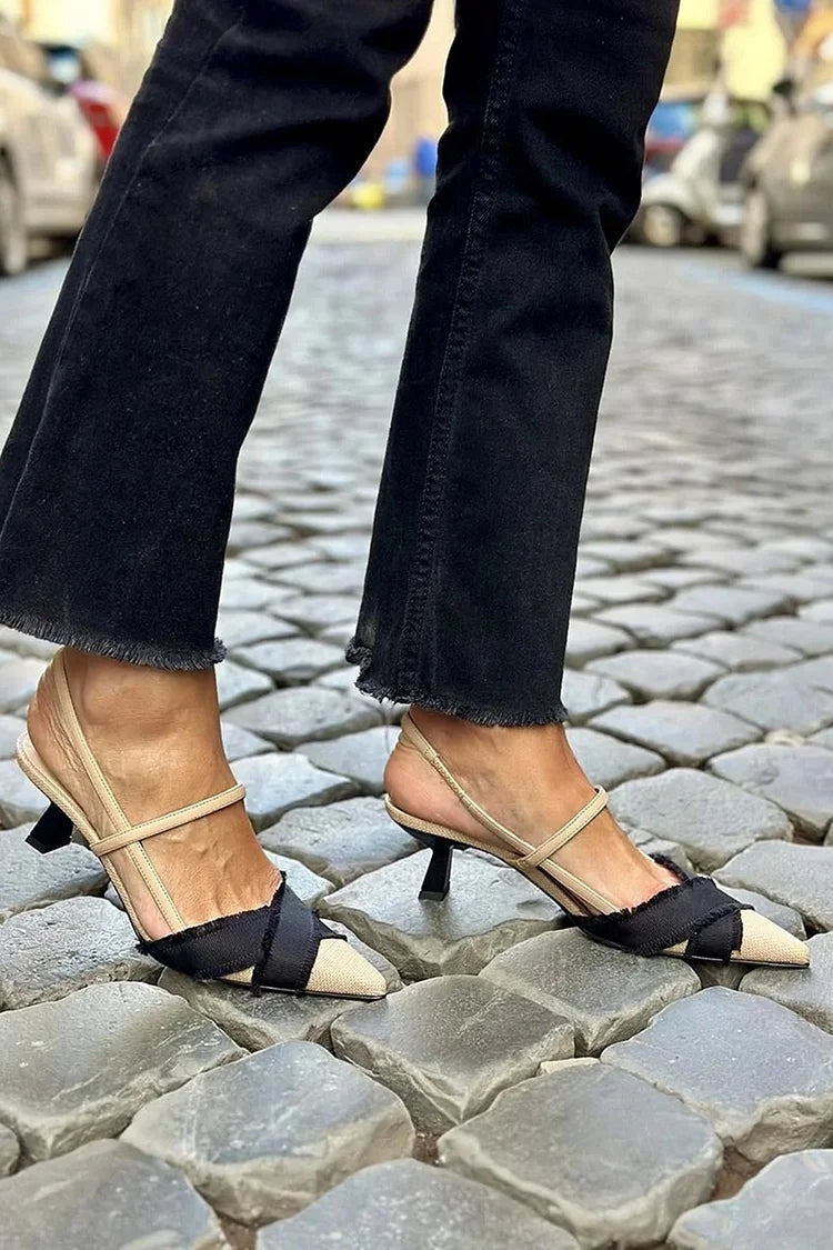 Nuvara Low Heel Backless Shoes
