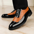 Emilio | Zapatos Oxford de Cuero Hombre Textura Avestruz Cremallera
