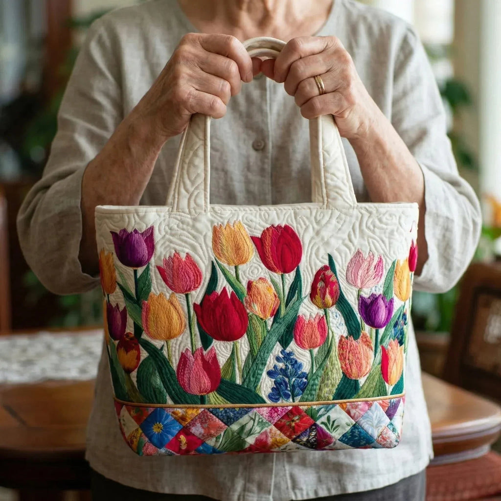 Nuvara | Encarnación | Bolso Tote Acolchado Artesanal Mujer Estampado Único