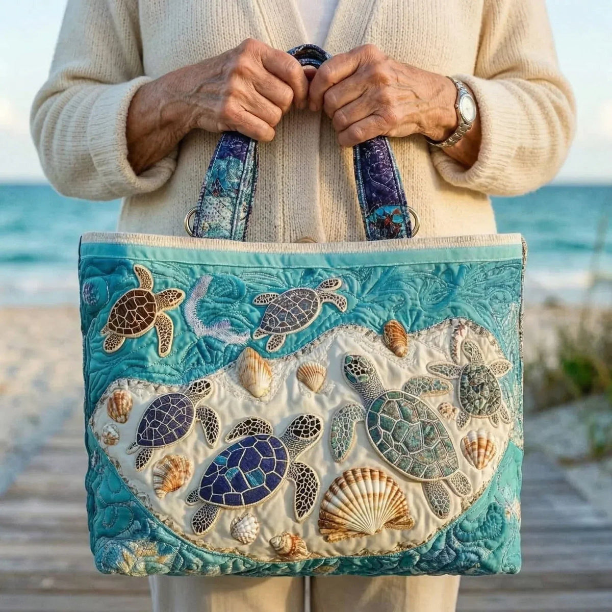 Nuvara | Encarnación | Bolso Tote Acolchado Artesanal Mujer Estampado Único
