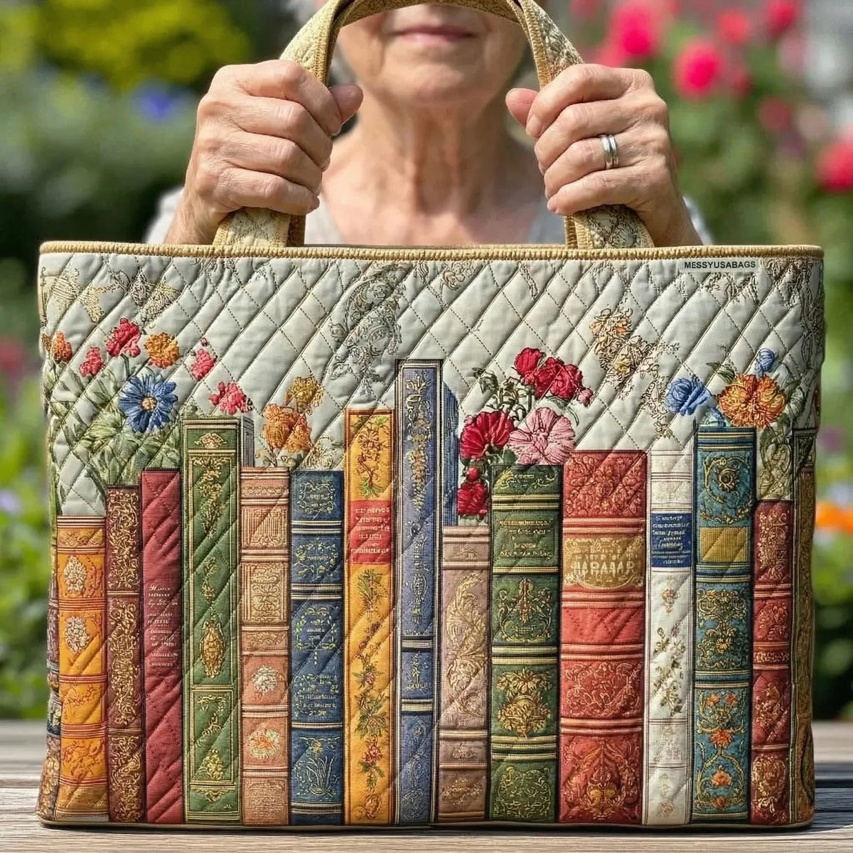 Nuvara | Encarnación | Bolso Tote Acolchado Artesanal Mujer Estampado Único