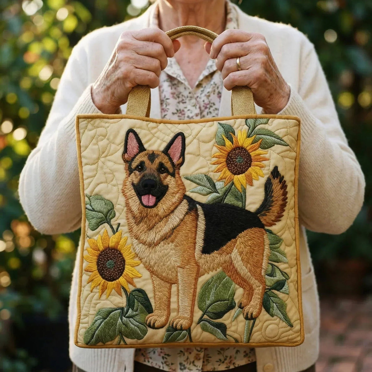 Nuvara | Encarnación | Bolso Tote Acolchado Artesanal Mujer Estampado Único