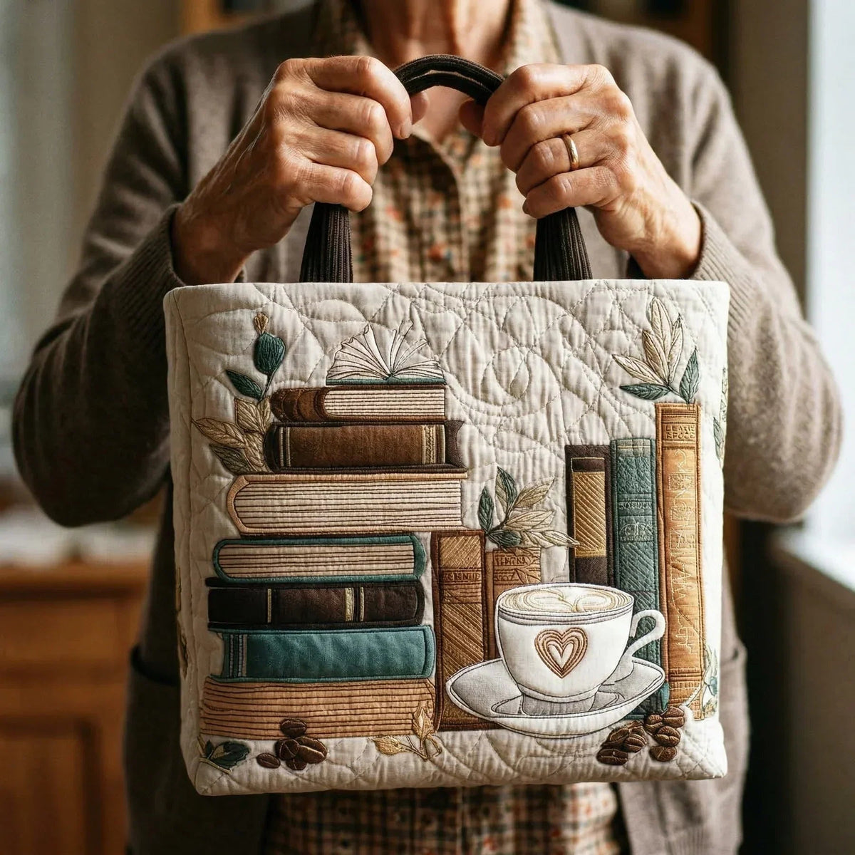 Nuvara | Encarnación | Bolso Tote Acolchado Artesanal Mujer Estampado Único