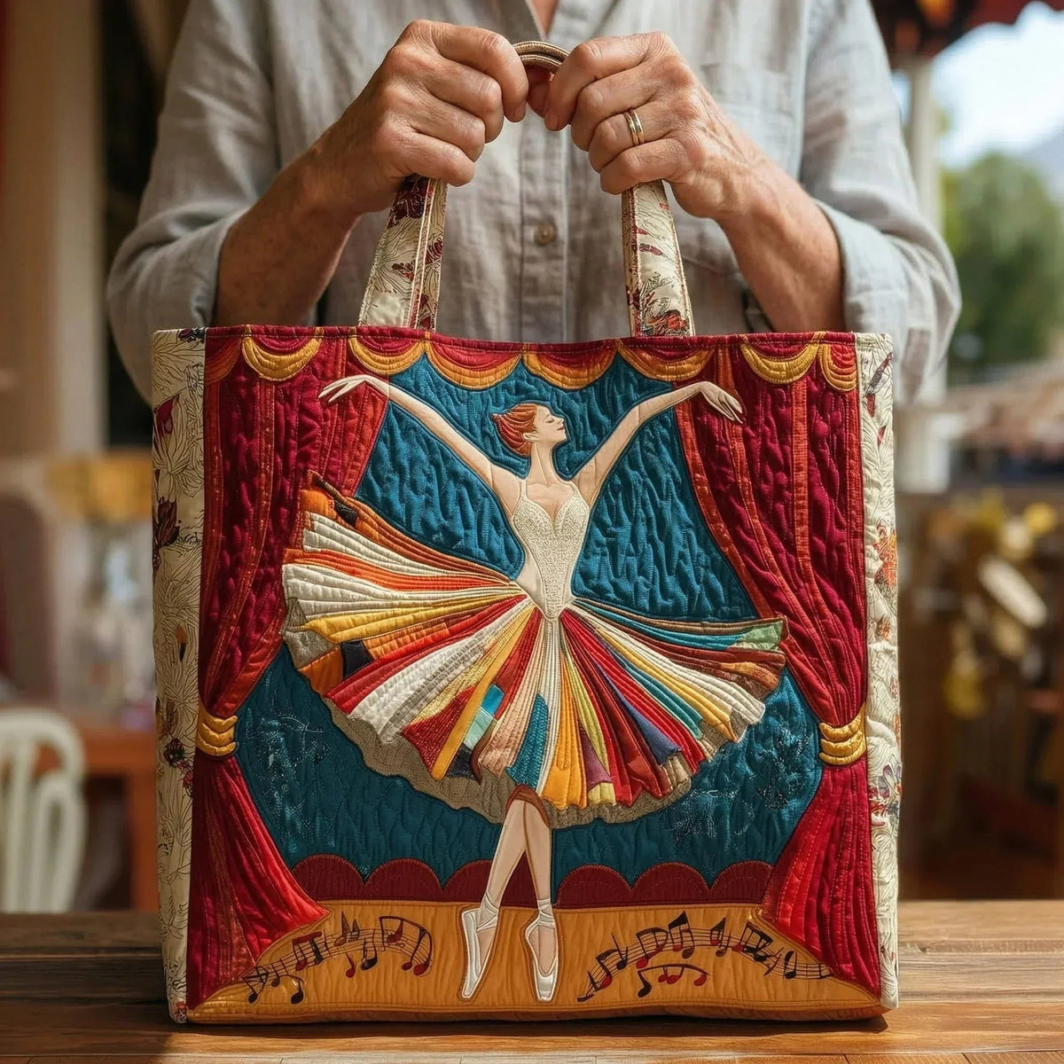 Nuvara | Encarnación | Bolso Tote Acolchado Artesanal Mujer Estampado Único