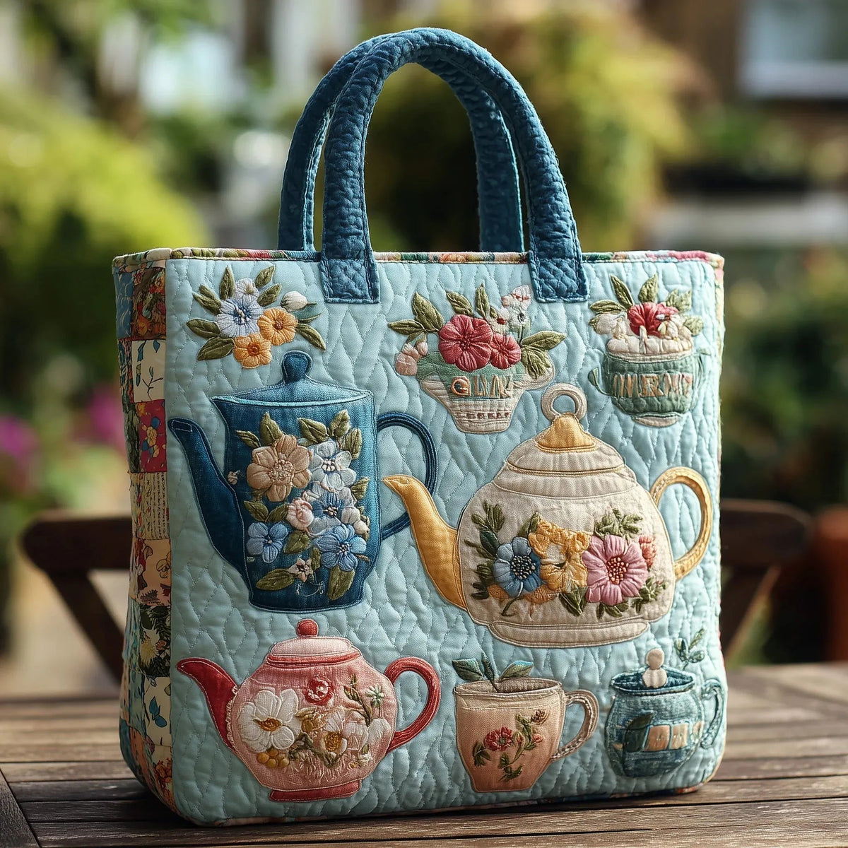 Nuvara | Encarnación | Bolso Tote Acolchado Artesanal Mujer Estampado Único
