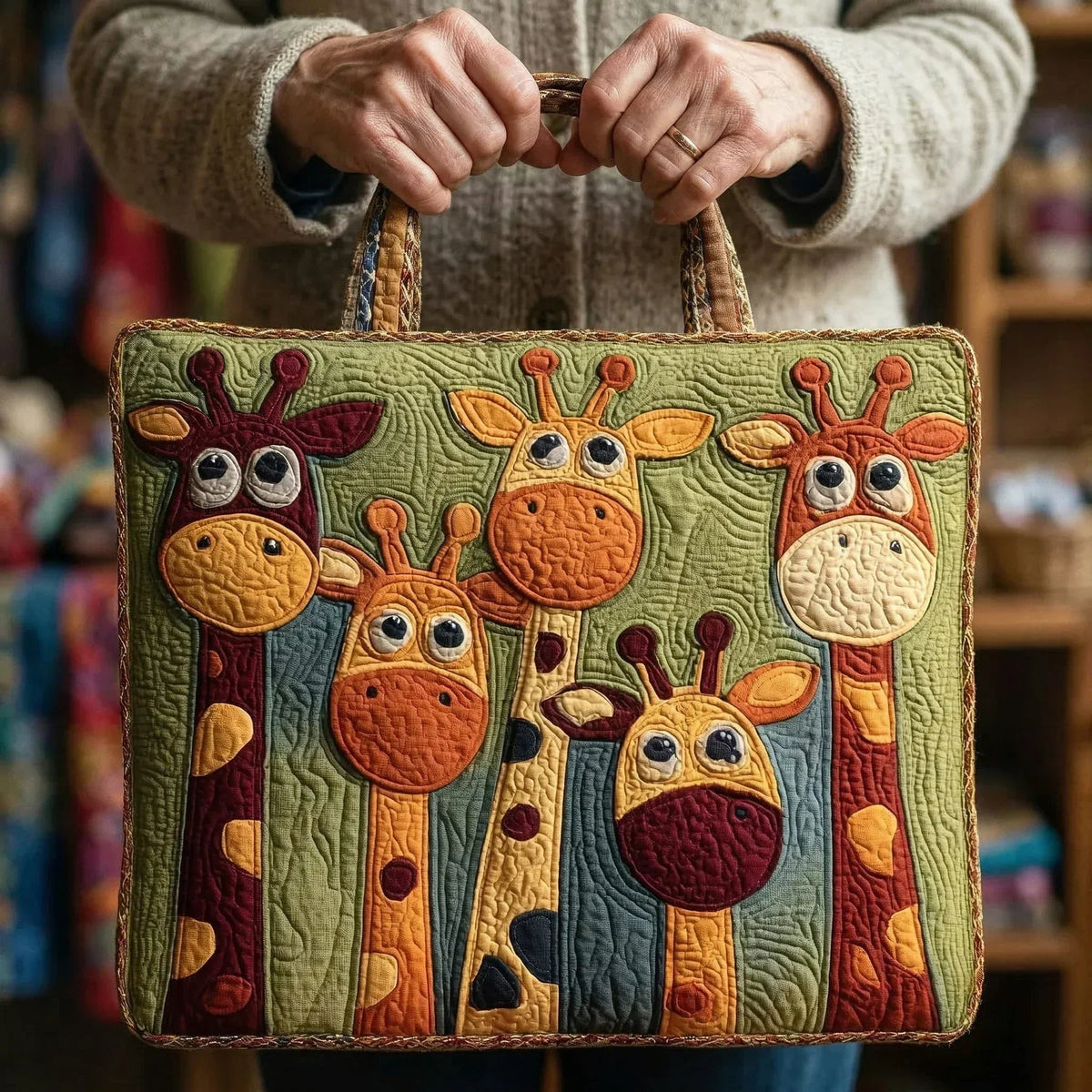 Nuvara | Encarnación | Bolso Tote Acolchado Artesanal Mujer Estampado Único