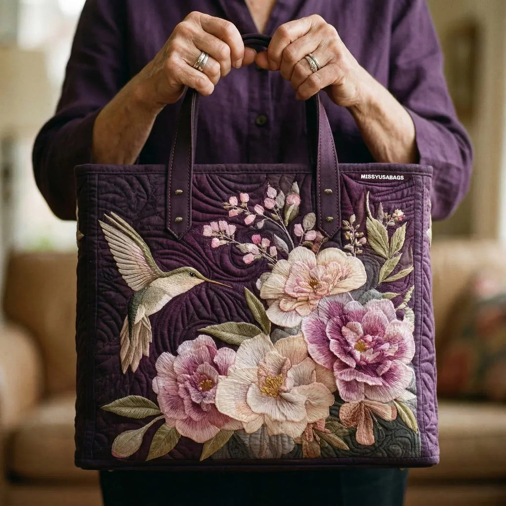 Nuvara | Encarnación | Bolso Tote Acolchado Artesanal Mujer Estampado Único